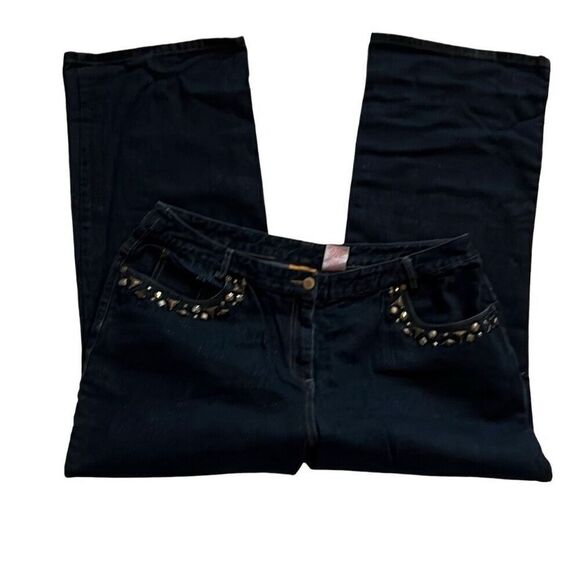 Ruby Rd. Blue Flare  Metallic Jeans Studs Size 28W - Picture 1 of 7